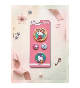 Kuromi & Hello Kitty Lisanslı 4'lü Rozet Set