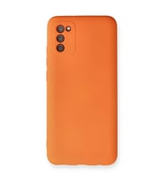 Samsung Galaxy A03S Kılıf Nano içi Kadife Silikon - Turuncu