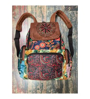 Patchwork Tasarım Etnik Otantik  Bohem Sırt Çantası Günlük Seyahat Kullanım Parçalı Desen (Turuncu)