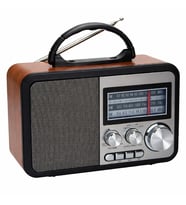 BY NEVSER® Orta Boy Retro, Nostaljik, Ahşap Tasarım Bluetooth Hoparlörlü, Şarjlı, Taşınabilir FM/AM Destekli Radyo NS-8897