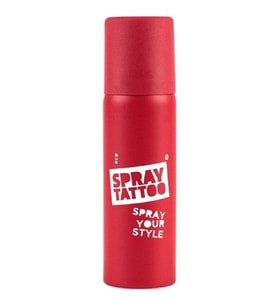 Spray Tattoo Kırmızı Renk Geçici Dövme Spreyi Sürpriz Şablon Hediyeli