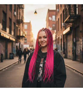 Afrika Örgüsü Ve Rasta İçin Sentetik Saç - Neon Pembe