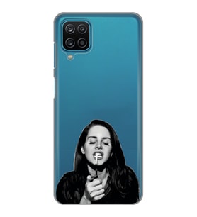 Samsung Galaxy A12/M12 Uyumlu Lana Del Rey Desenli Şeffaf Telefon Kılıfı
