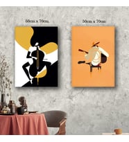 kadın çello erkek gitar tablo resim kanvas 2 adet 50x70