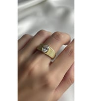 Luxury Tasarım Yüzük Ayarlı 925 Ayar