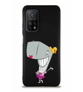 Xiaomi Mi 10T Soft Premier Kapak Pearl Yengeç Tasarımlı Silikon Kılıf - Siyah (Şeffaf)
