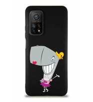 Xiaomi Mi 10T Soft Premier Kapak Pearl Yengeç Tasarımlı Silikon Kılıf - Siyah (Şeffaf)