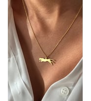Şık Panter Figürlü Kolye 925K Gümüş (Gold)