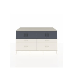 Kronos Konsol 2 Raflı 4 Çekmeceli 4 Kapaklı 176x59x99 Aytaşı-Antrasit/Aytaşı
