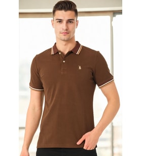 T9594 DEWBERRY ERKEK T-SHIRT-KAHVE