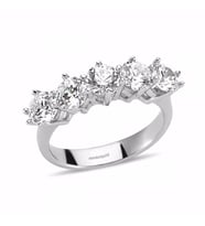 14 Ayar 5 Taş Altın Yüzük Swarovski Patentli Beyaz Altın (Çok Renkli)