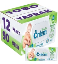 Önlem Islak Havlu Mendil 90 Yaprak Botanika Özlü (12 Li Set) Plastik Kapaklı 1080 Yaprak