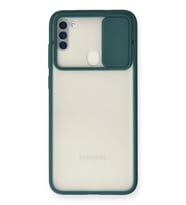 Galaxy A11 Kılıf Palm Buzlu Kamera Sürgülü Silikon - Yeşil