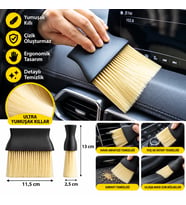 Yumuşak Kıllı ve Ergonomik Saplı Araç İçi Detaylı Toz Temizleme Fırçası