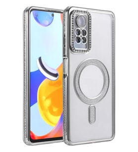 Redmi Note 12 Pro 4G Joke Simli Magneticsafe Kılıf - Gümüş