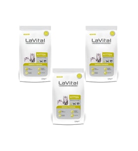Lavital Somon Balıklı Yavru Kedi Maması 1,5 Kg*3 Adet (Kahverengi)