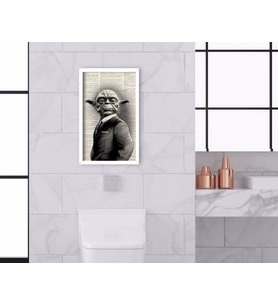 BK Home Banyo Tuvalet Dekoratif Ahşap Beyaz Çerçeveli Tablo-5
