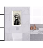 BK Home Banyo Tuvalet Dekoratif Ahşap Beyaz Çerçeveli Tablo-5