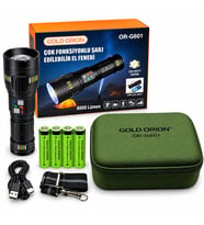 OR-G601 6000 Lümen Güçlü Lazer LED Powerbank Özellikli Şarjlı El Feneri