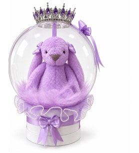 Taçlı Peluş Tavşanlı Balon Kutusu