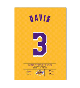 Anthony Davis Forma Kanvas Tablo 40x55cm NBA Los Angeles Lakers Jersey