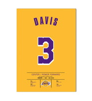Anthony Davis Forma Kanvas Tablo 40x55cm NBA Los Angeles Lakers Jersey