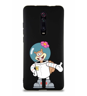 Xiaomi Mi 9T Soft Premier Kapak Sandy Tasarımlı Silikon Kılıf - Siyah (Şeffaf)