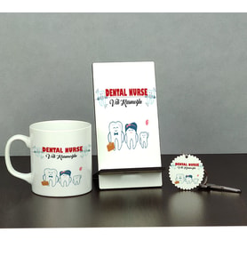 Dental Nurse Üçlü Set (Kupa + Telefon Standı + Anahtarlık) 002