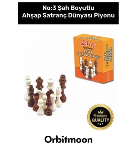 Premium Üretim Şah Boyu No: 3 Eksik Takımı Tamamlama Uyumlu Ahşap Satranç Dünyası Piyonu