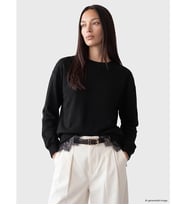 LC WAIKIKI Siyah Dantel Detaylı Soft Touch Kadın Tunik