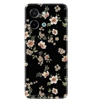 Vivo Y28 Kılıf Boutique Baskılı Resimli Siyah Fon Çiçek Pcode -045