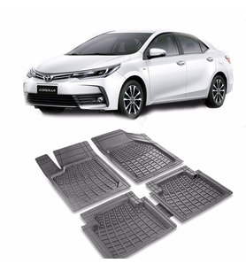 TOYOTA COROLLA Havuzlu Oto Paspas (PRS) (Siyah-Gri)