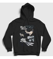 Presmono Unisex Beyaz Poster Anime Kuroshitsuji Kapüşonlu Sweatshirt 131423tt (Siyah)