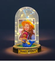 Kişiye Özel Led Lambalı Fanus ve Senin İçin Hediye Kartı - Kişiye Özel Hediye (Model 1)
