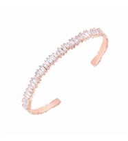 Söğütlü Silver baget taşlı rose bilezik
