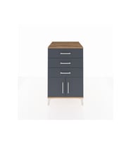 Kronos Komodin 3 Çekmeceli 2 Kapaklı 60x59x96 Çam-Antrasit