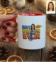Kişiye Özel Karikatürlü Kadın Doktor Kupa Bardak Tıp Bayramı Hediyesi