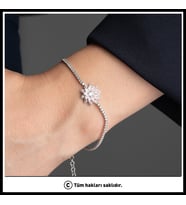 925 Ayar Gümüş Su Yolu Lotus Bileklik (Silver)