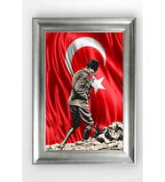 Gümüş Çerçeveli Atatürk Tablo cv1050