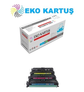 Eko Kartuş Hp CE711A (CE740-CE741-CE742-CE743) Set Muadil Toner (Siyah)