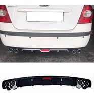 Ford Focus 2 Siyah Difüzör 4 Krom Egzoz Görünümlü Difizör Arka Ek Body Kit 2004 - 2010
