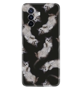 Huawei Nova Y70 Y90 Nova 9 SE  Kılıf Desemli Silikon Sevimli Kedicikler 1785