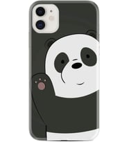 Apple iPhone 11 12 13 Mini Kılıf Desemli Silikon Hello Panda 1709
