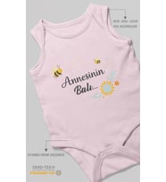 Annesinin Balı Sıfır Kollu Bebek Body %100 Pamuk