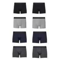 Erkek 4 Renk 8'li Paket Pamuklu Likralı Boxer