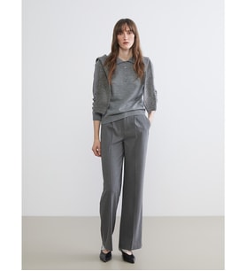 LCW Vision Gri Loose Fit Kadın Pileli Pantolon