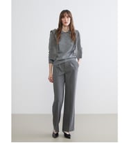 LCW Vision Gri Loose Fit Kadın Pileli Pantolon