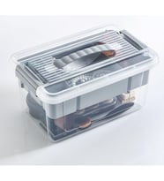 Bölmeli ve Katlı Plastik Organizer Makyaj Düzenleyici – Kilitli Takım Sandığı Organizer Kutu, Taşıma Kulplu Çok Amaçlı Düzenleyici, Katlı Saklama Kutusu (ASORTİ RENK) (9 Litre)