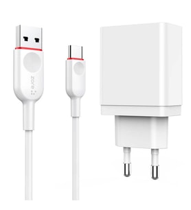PD To Type-C Şarj Seti ADAPTÖR+KABLO Hızlı şarj QC 3.0 Desteği USB ve PD Adaptör Type-C Şarj Kablosu (Beyaz)