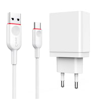 PD To Type-C Şarj Seti ADAPTÖR+KABLO Hızlı şarj QC 3.0 Desteği USB ve PD Adaptör Type-C Şarj Kablosu (Beyaz)